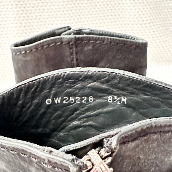 Stuart Weitzman Black Nubuck Prancing Heeled Western Zip Ankle Boots 8.5 - Picture 7 of 10